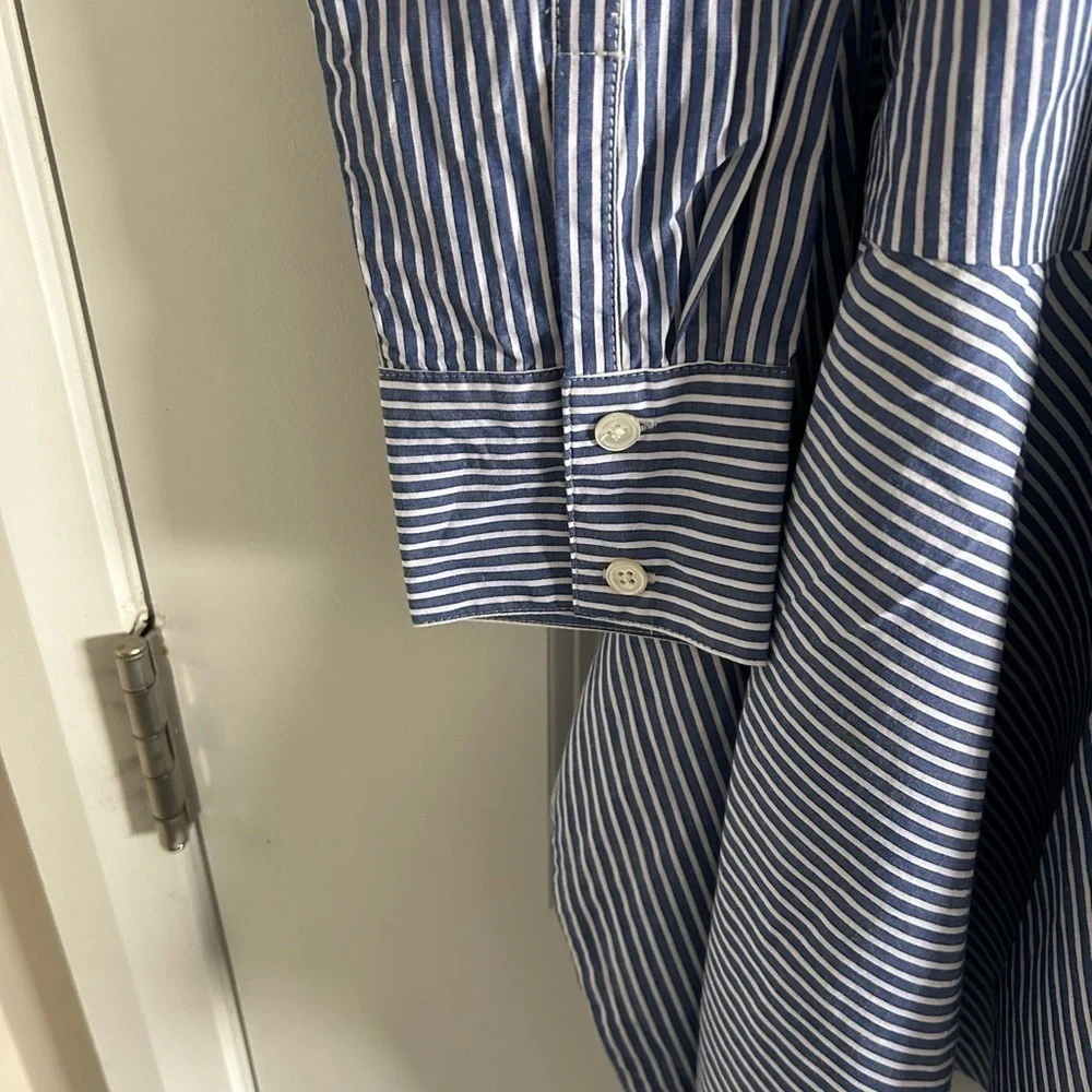- Derek LAM 10 CROSBY Poplin Shirt Dress Tie Waist 8
